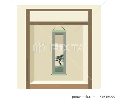 Tokonoma懸掛式捲軸，松樹，無行 75646099