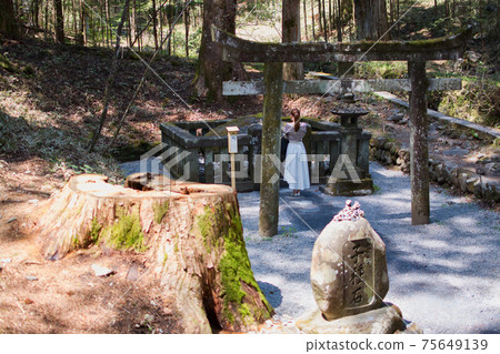 一名女性在To木縣日光市的Ta野神社拜訪 一名女性在To木縣日光市的Ta野神社拜訪 75649139
