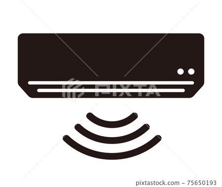 Simple air conditioner icon / black and white 75650193