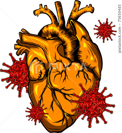 virus infect a human heart vector illustration 75650485
