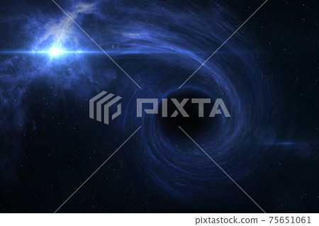 Black hole and star. 75651061