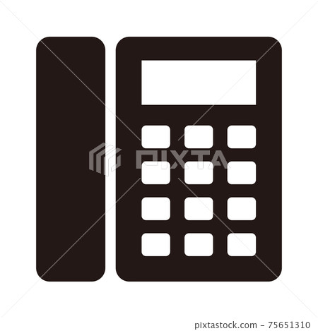 簡單的電話圖標/黑色和白色 75651310