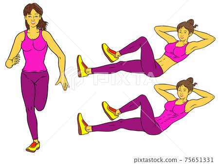 3 sets of fitness instructor women (abs, running) 75651331