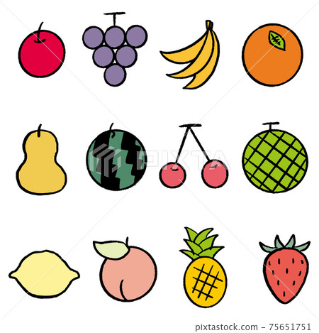 彩色的水果圖標集 75651751