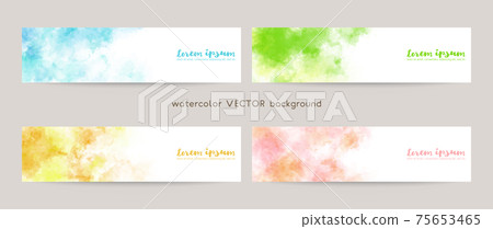 Colorful watercolor bleeding banner - Stock Illustration [75653465] - PIXTA