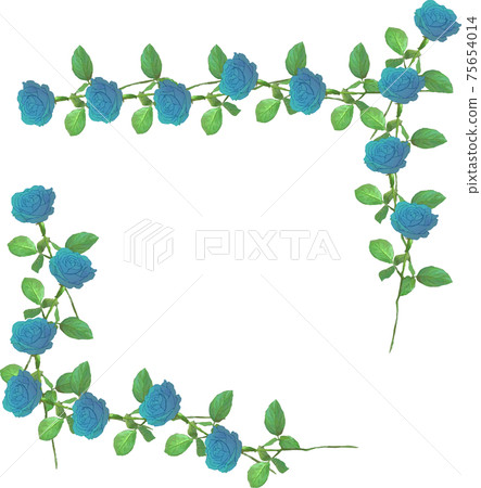 Blue rose corner - Stock Illustration [75654014] - PIXTA