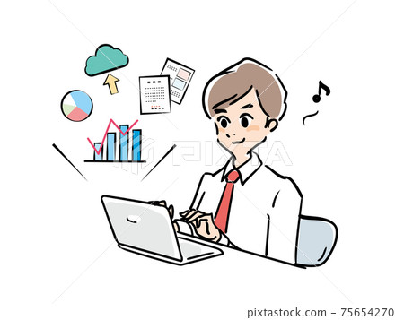 一個在辦公室幹活的人 75654270