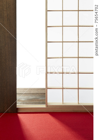 Japanese-style room, tea room, felt, red carpet Japanese-style room, tea room, felt, red carpet 75654702