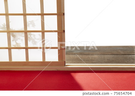 Japanese-style room, tea room, felt, red carpet 75654704