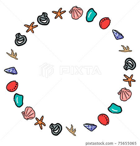 手繪巨浪變形插圖,圓形框架,大 手繪巨浪變形插圖,圓形框架,大 75655065