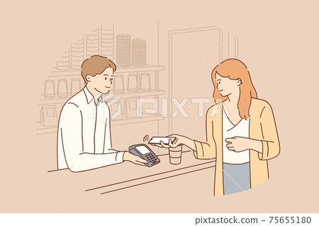 Contactless payment, online transaction concept 75655180