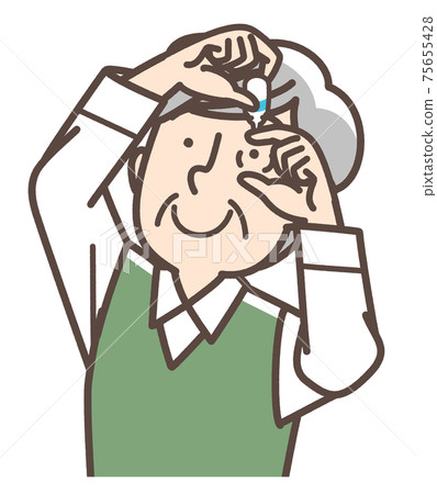 A man who stands for eye drops A man who stands for eye drops 75655428