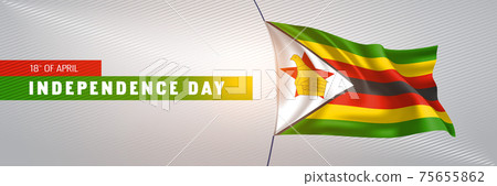 Zimbabwe happy independence day greeting card, banner vector illustration 75655862