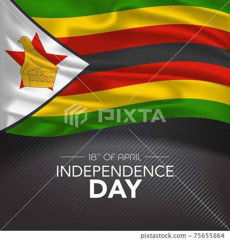 Zimbabwe happy independence day greeting card, banner, vector illustration 75655864