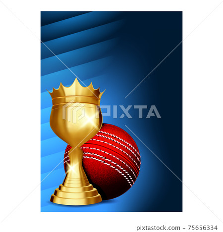 Cricket Championship Cup Brochure Banner Vector Illustration Cricket Championship Cup Brochure Banner Vector Illustration 75656334