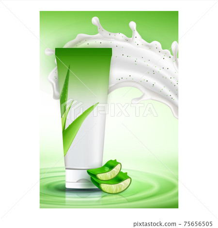 Scrub Aloe Vera Creative Promotional Banner Vector 75656505