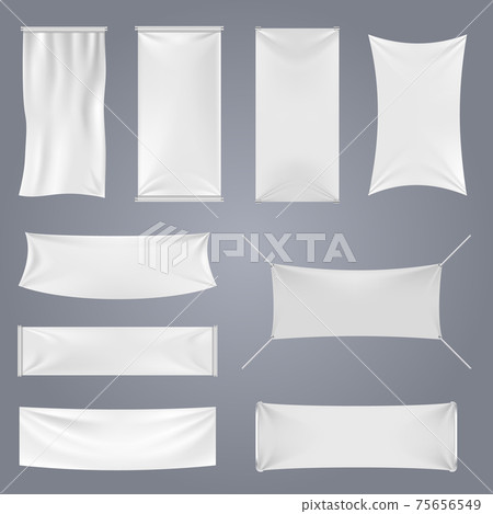 White blank textile advertising banners templates 75656549