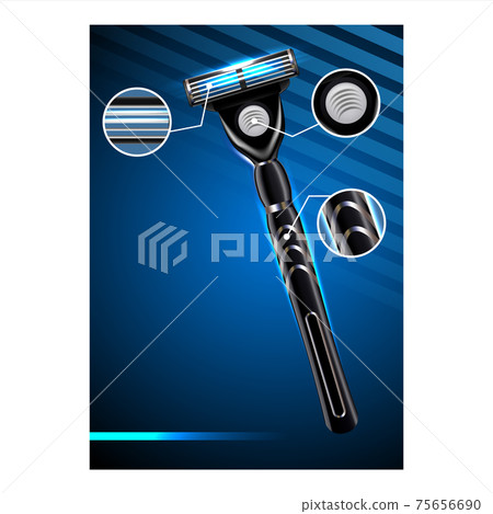 Razor For Shave Creative Advertising Banner Vector - Stock Illustration ...