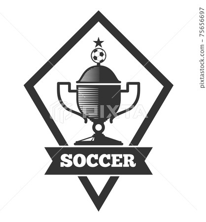 soccer logo template, emblem in black isolated white soccer logo template, emblem in black isolated white 75656697