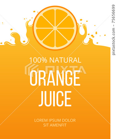 Natural orange juice label template 75656699