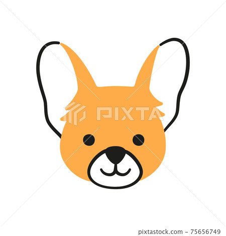 Cute chihuahua face. Dog head icon. Hand drawn isolated vector illustration Cute chihuahua face. Dog head icon. Hand drawn isolated vector illustration 75656749