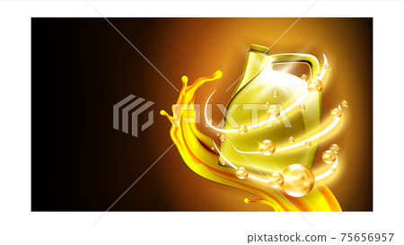 Engine Synthetic Oil Advertising Banner Vector Illustration 75656957