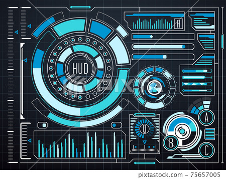 Sci-fi futuristic virtual graphic touch user interface HUD Sci-fi futuristic virtual graphic touch user interface HUD 75657005