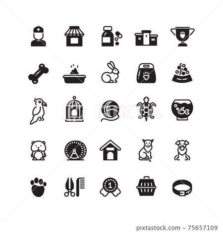 pets black icons 75657109