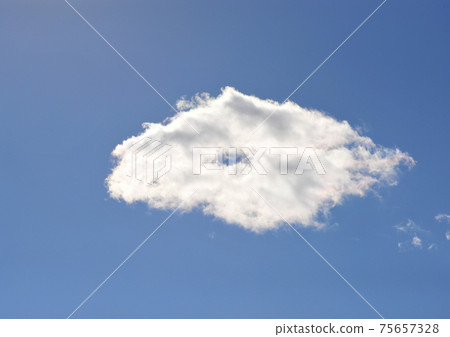 Giant eyeball-like clouds (blue sky background) Eyeball clouds floating in the blue sky 75657328