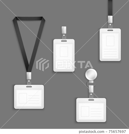 Identification white blank plastic id cards set Identification white blank plastic id cards set 75657697