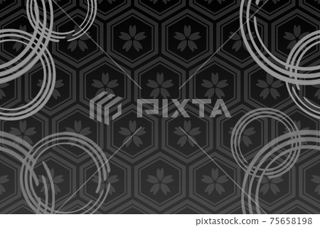 Japanese-style background with ripples, rectangular black, hexagonal pattern Japanese-style background with ripples, rectangular black, hexagonal pattern 75658198