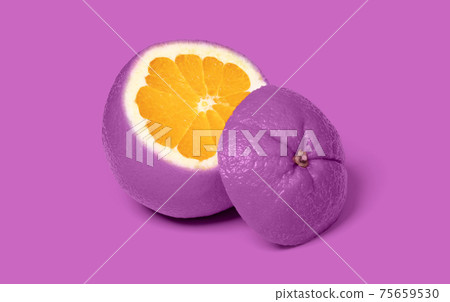 Weird purple sliced orange isolated 75659530