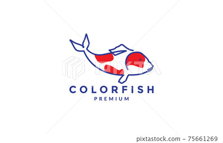 fresh red fish koi kohaku logo vector symbol icon design illustration 75661269