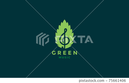 musical note with leaf green logo vector symbol icon design illustration musical note with leaf green logo vector symbol icon design illustration 75661406