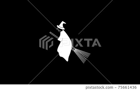 witch fly with broom logo vector symbol icon design illustration 75661436
