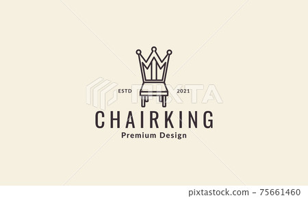 minimalist crown lines with chairs logo vector symbol icon design illustration 75661460