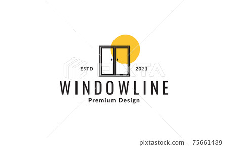 window lines with sunset logo vector symbol icon design illustration 75661489