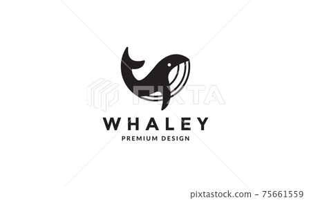 geometric circle orca whale modern logo vector symbol icon design illustration 75661559