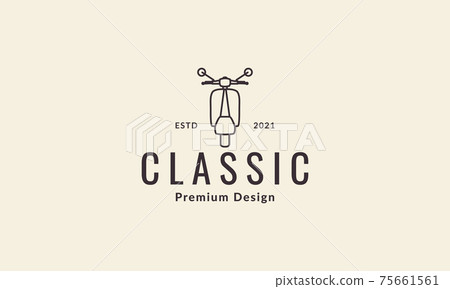 lines old classic motorbike automatic logo vector symbol icon design illustration 75661561