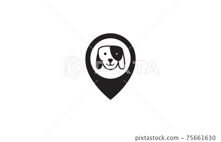 animal head pets dog with pin map location logo vector symbol icon design illustration animal head pets dog with pin map location logo vector symbol icon design illustration 75661630