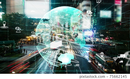 Global connection and the internet network modernization in smar 75662145