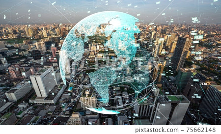 Global connection and the internet network modernization in smar 75662148