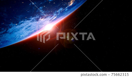 Planet earth globe view from space showing realistic earth surface and world map Planet earth globe view from space showing realistic earth surface and world map 75662315