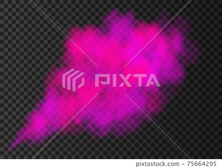 Pink smoke explosion special effect  isolated on transparent background. 75664295