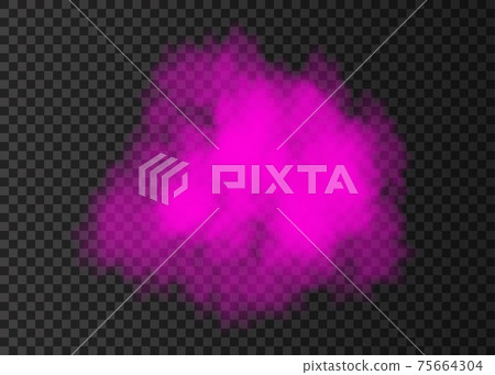 Pink smoke circle or fog  track isolated on transparent background. 75664304