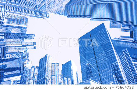 Downtown Miami cityscape view with condos and office buildings. 75664758