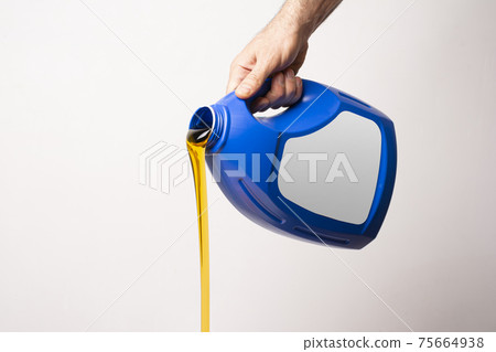 Pouring detergent liquid in front of  light gray background mock-up series 75664938