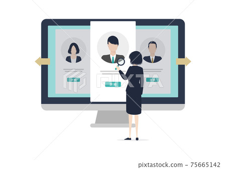 Illustration material of recruitment, recruitment, human resources, human resources Illustration material of recruitment, recruitment, human resources, human resources 75665142