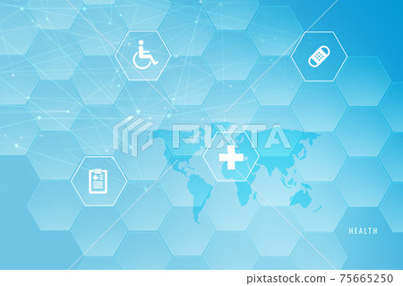 Medical abstract background with health icons background concept series  75665250