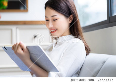 Woman at home Woman at home 75665347
